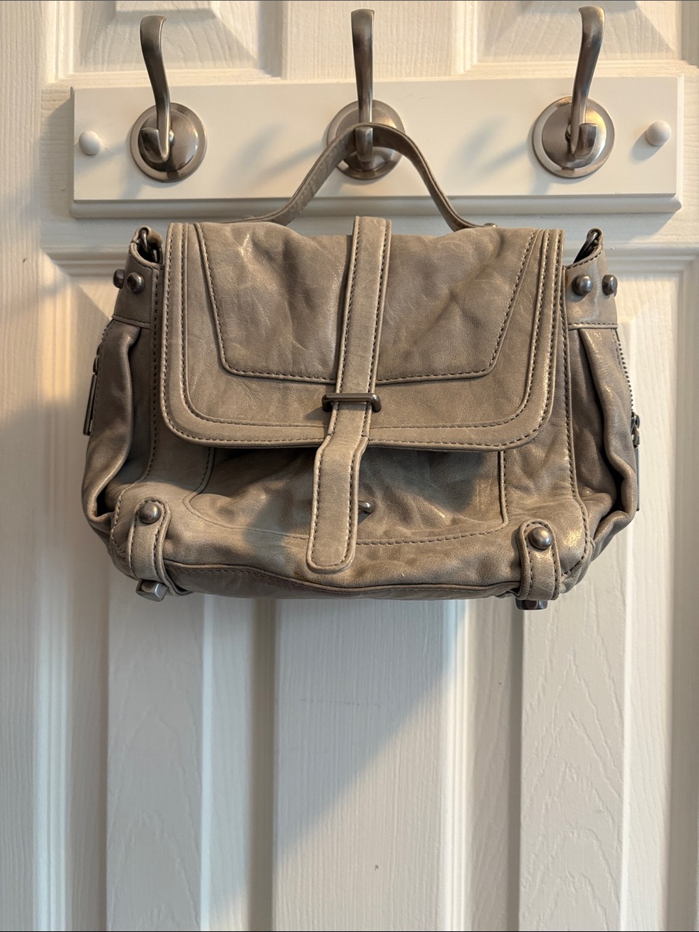 Rebecca Minkoff Gray Leather Top-Handle Satchel